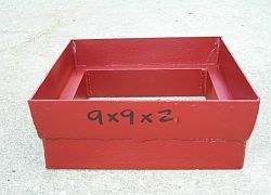 Riser for reclaim water box covers, a taller red steel box